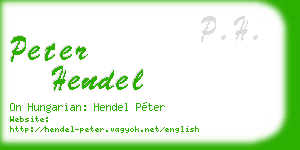 peter hendel business card